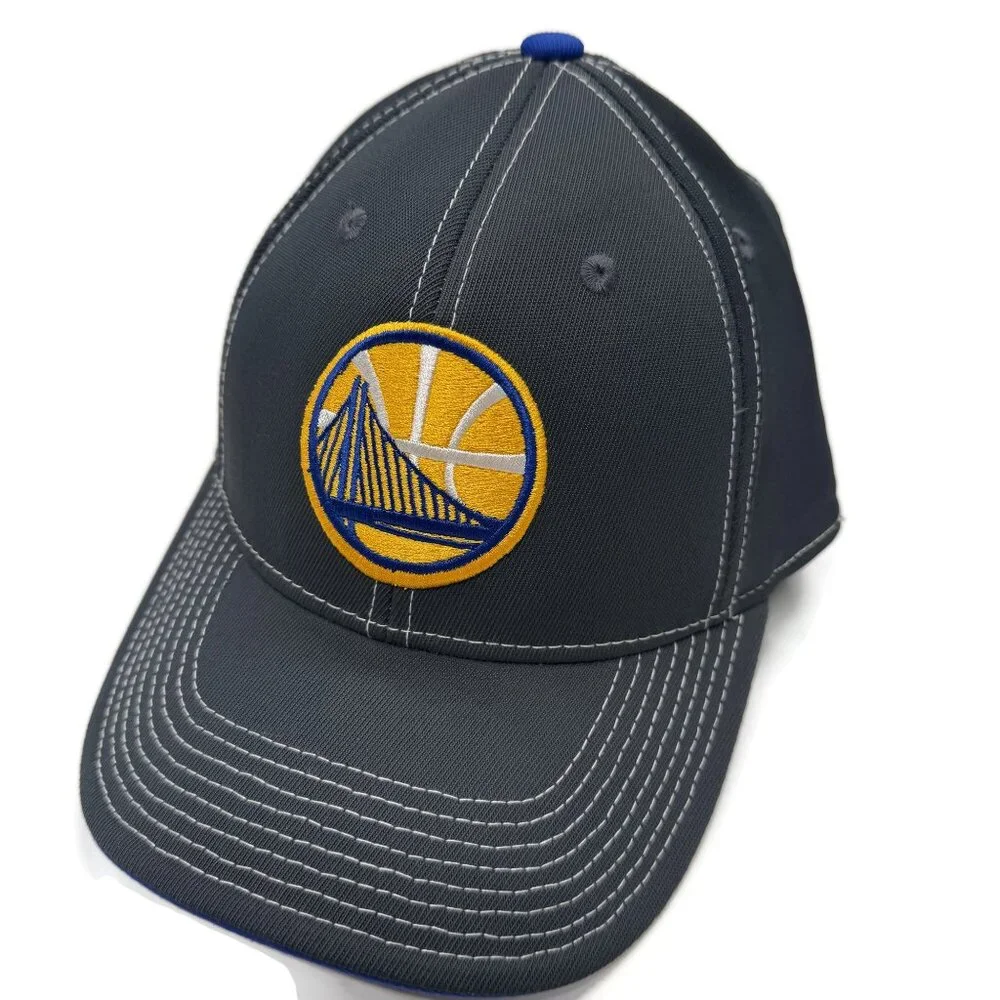 Adidas Golden State Warriors Hat L/XL Gray Stretch NBA Basketball‎ Cap