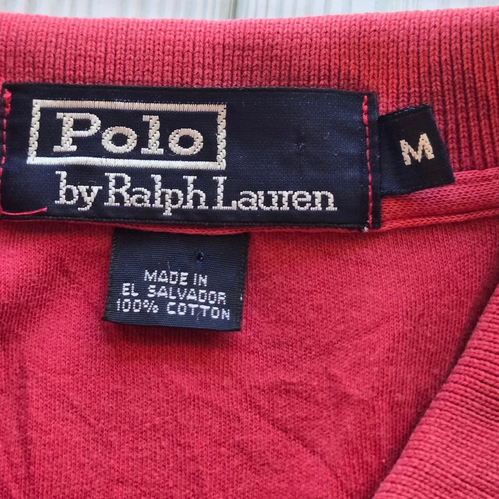 Polo Ralph Lauren Mens Classic Fit Short Sleeve Pique Polo Shirt Salmon Pink M‎