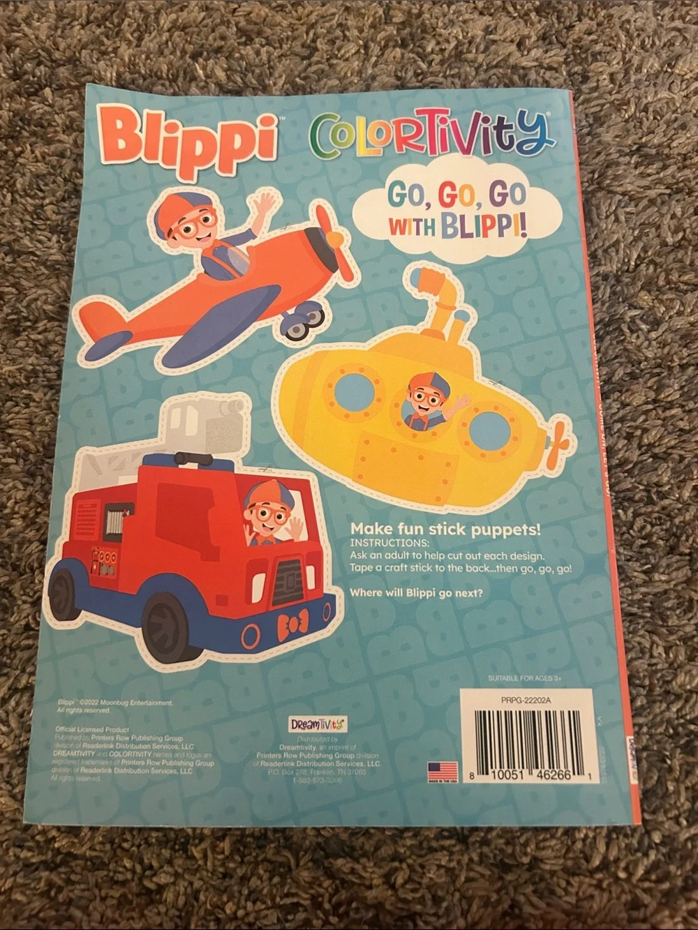Blippi coloring books and pop it’s