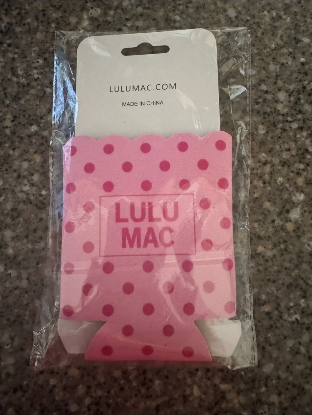 Pink Polka Dot Can Cooler
