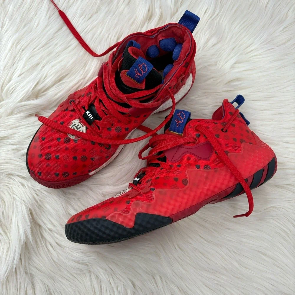 Adidas Harden Vol. 6 Vivid Red Monogram Men's Size 9.5 Shoes‎ Las Vegas HQ3884