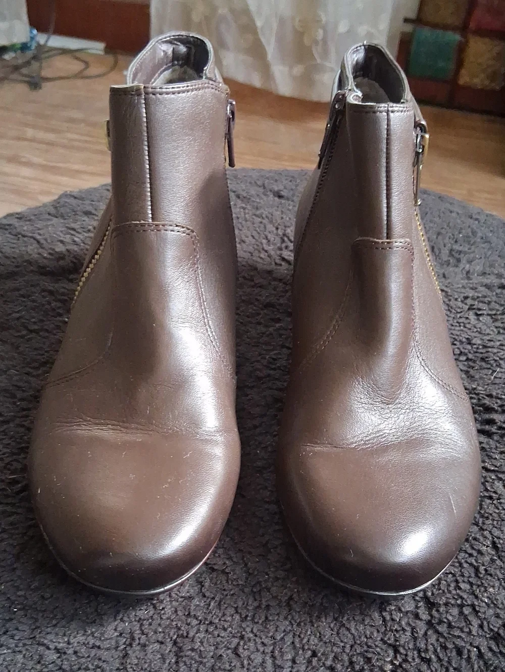Women’s Brown Leather Ankle Booties N5 Comfort