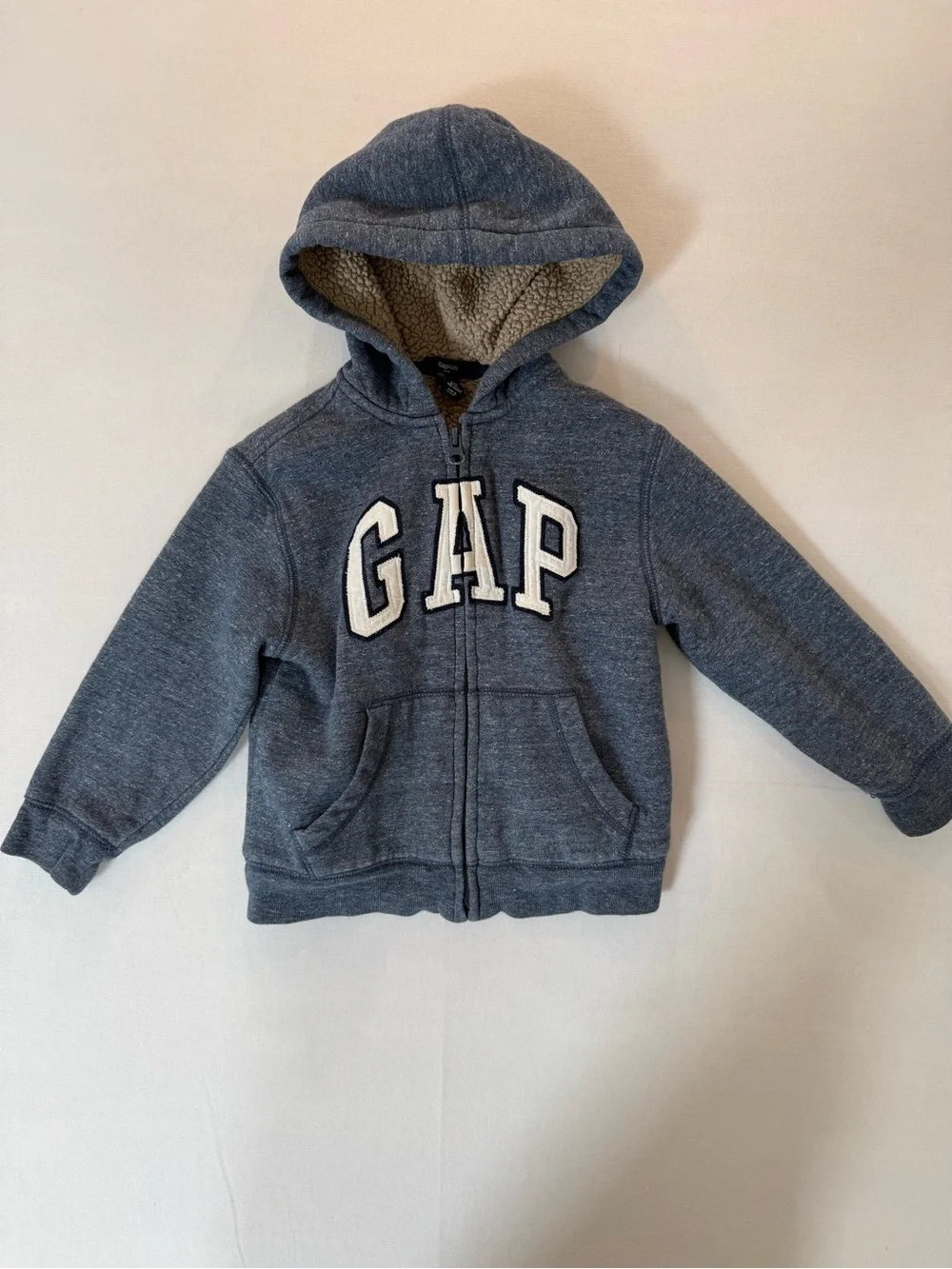 GAP Kids Navy Heather Sherpa Zip Hoodie