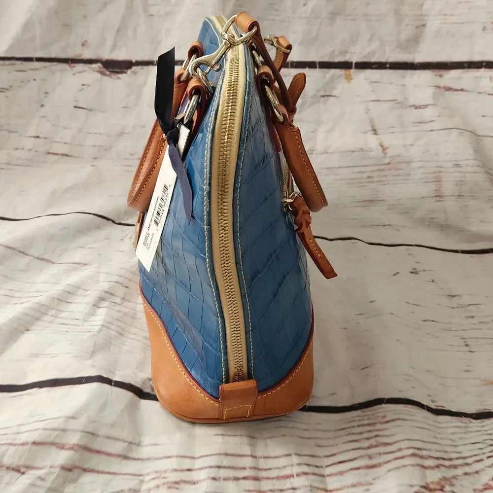 Dooney & Bourke Croc Embossed‎ Zip Satchel NWT