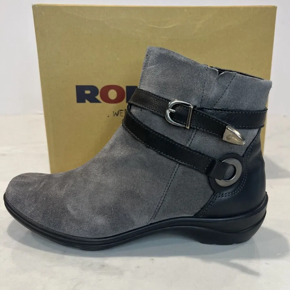 Romika Cassie NEW‎ Gray Suede Ankle Boots Booties Womens EU 37 US 6-6.5 Comfort
