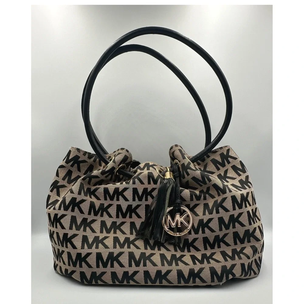 Michael Kors Beige and Black Logo Tote