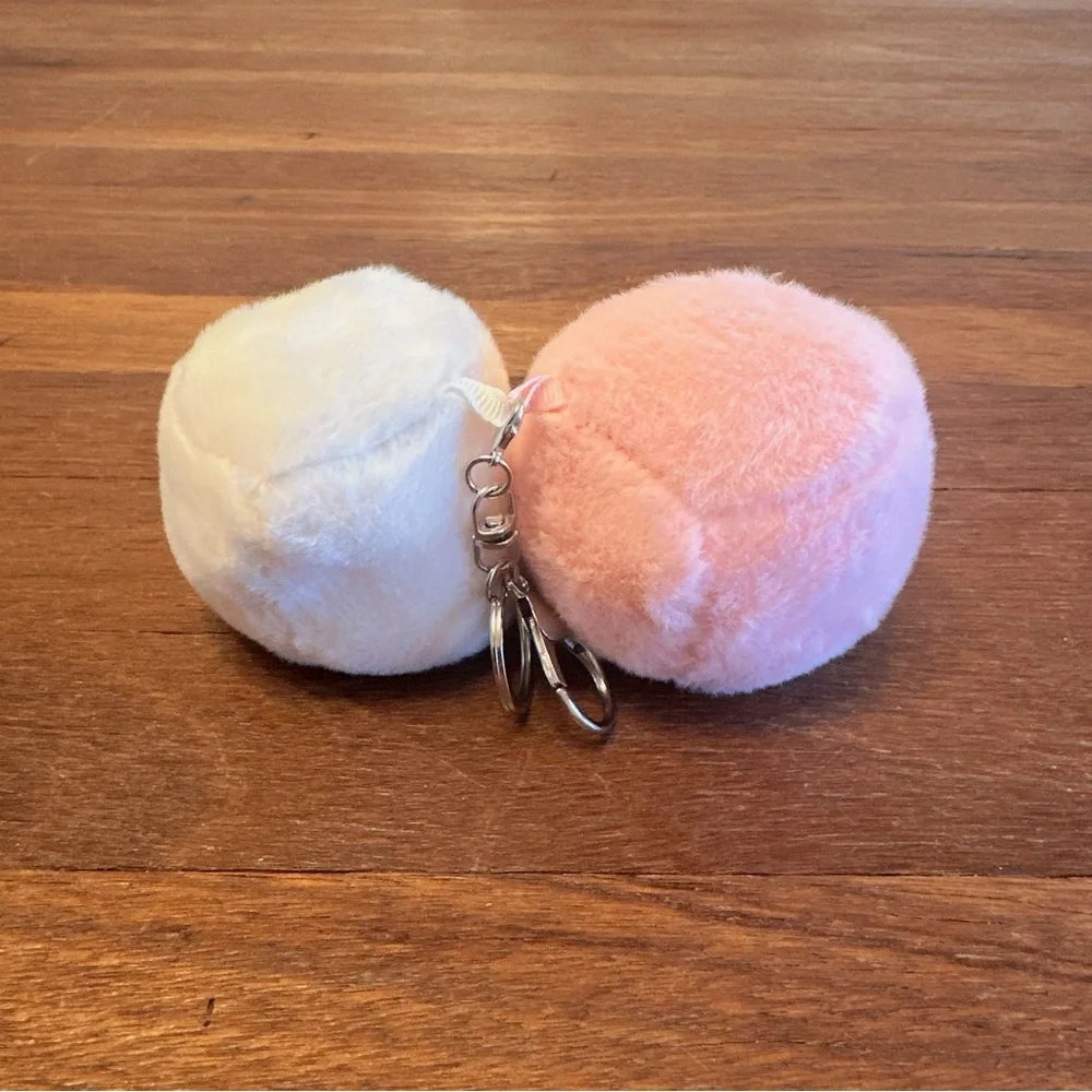 Pair of Marshmallows Plush Keychain Cute Kawaii Bag Charm Gift New