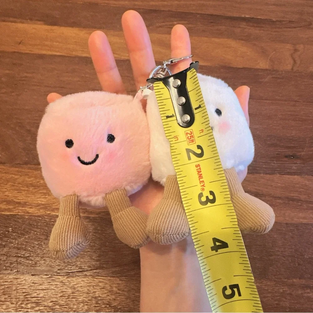 Pair of Marshmallows Plush Keychain Cute Kawaii Bag Charm Gift New