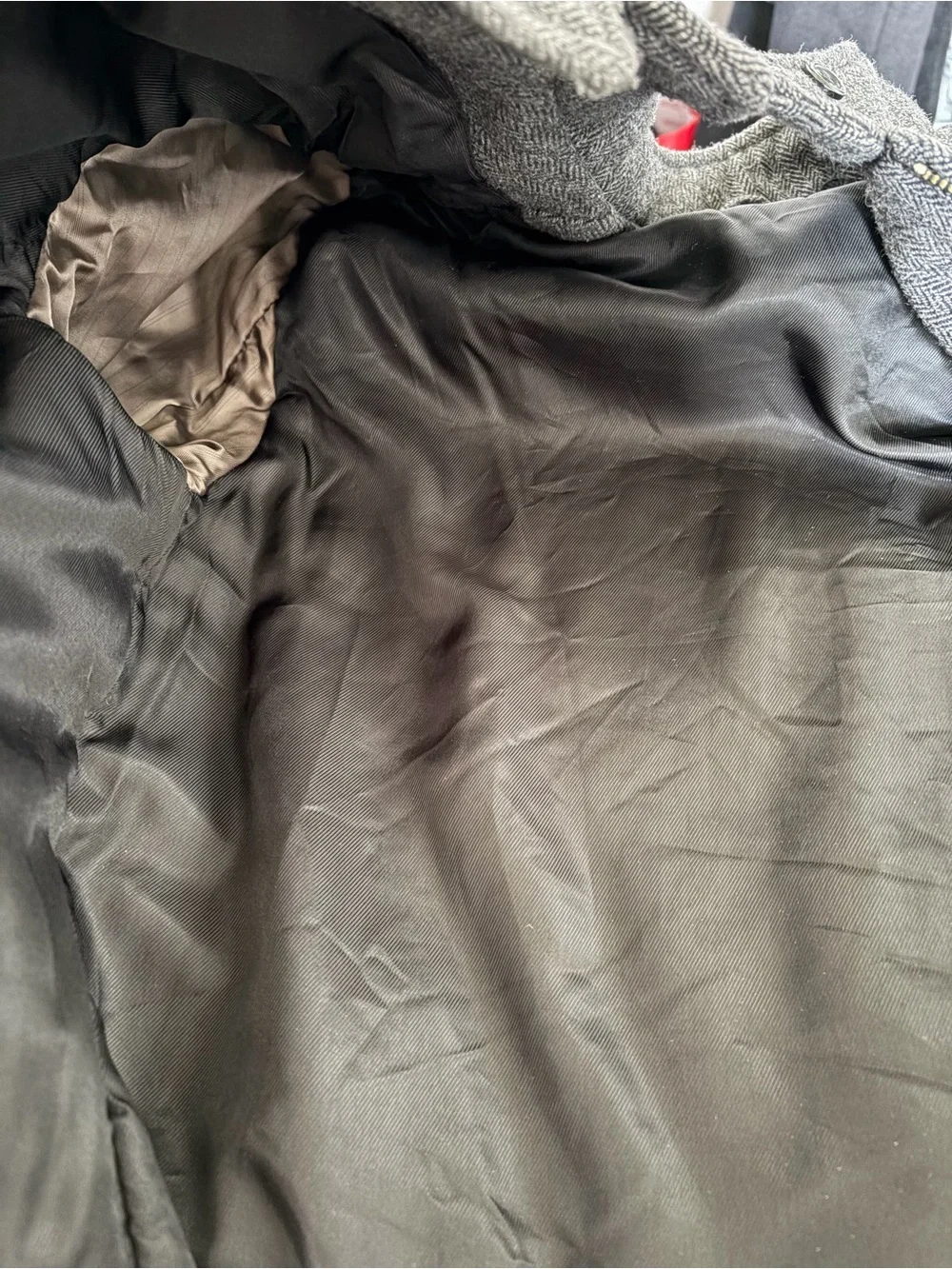 Banana Republic Grey Herringbone Wool Blend Bomber Jacket Men’s Small Luxury