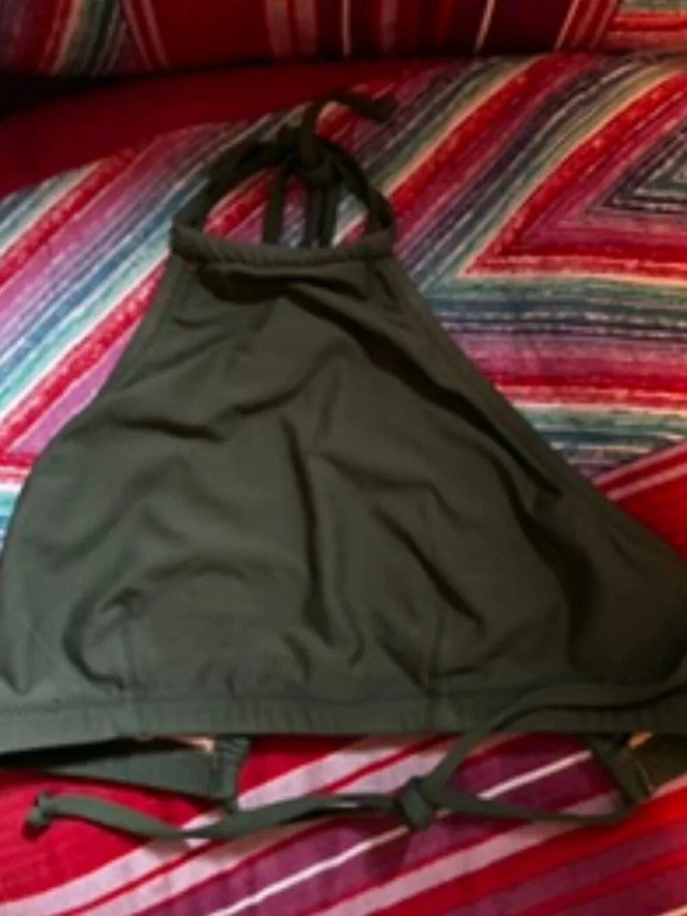 J.Crew Forrest Green Halter Swim Top, Size Small