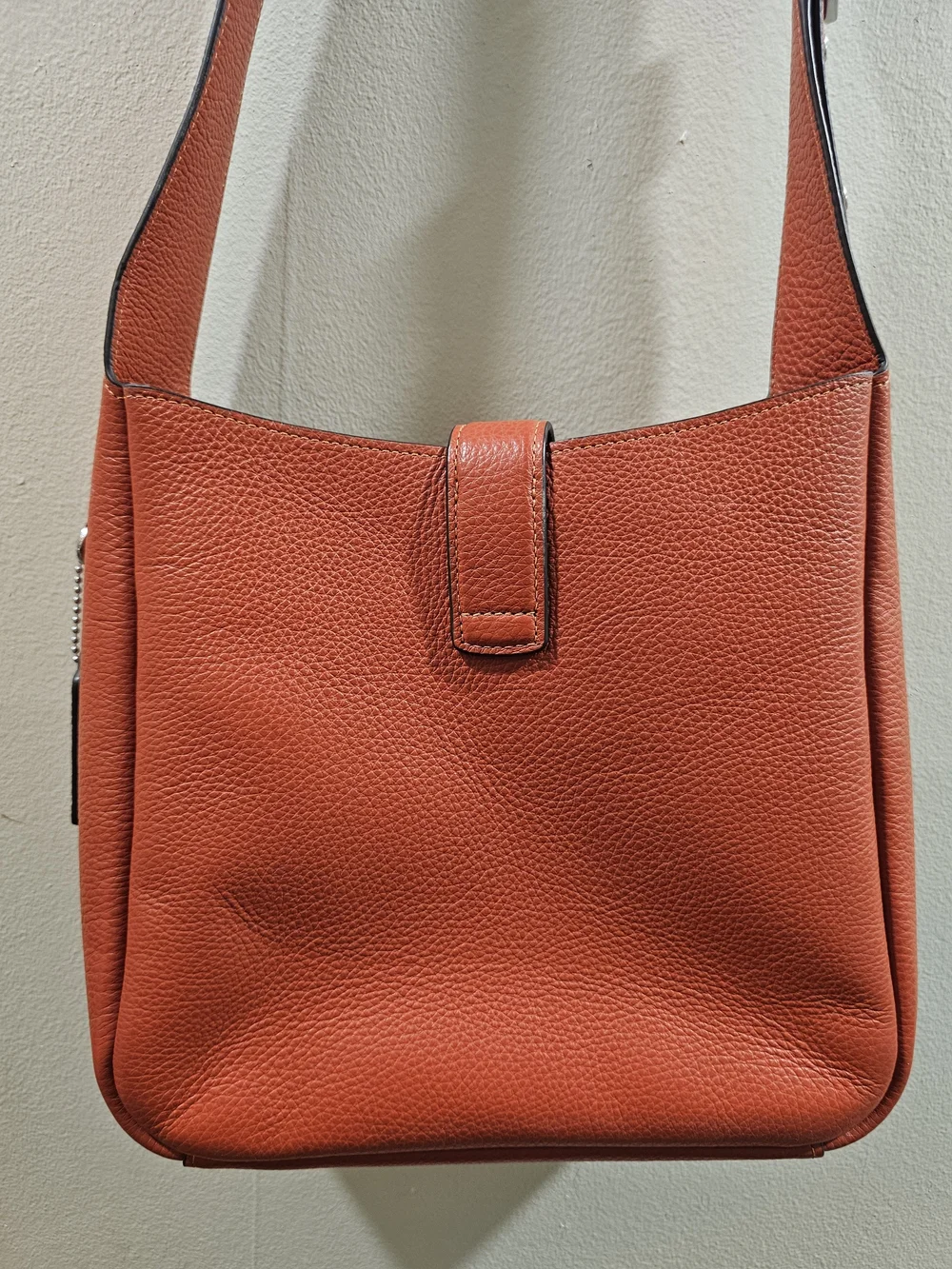 Coach Pebbled Leather Shoulder Bag in Orange