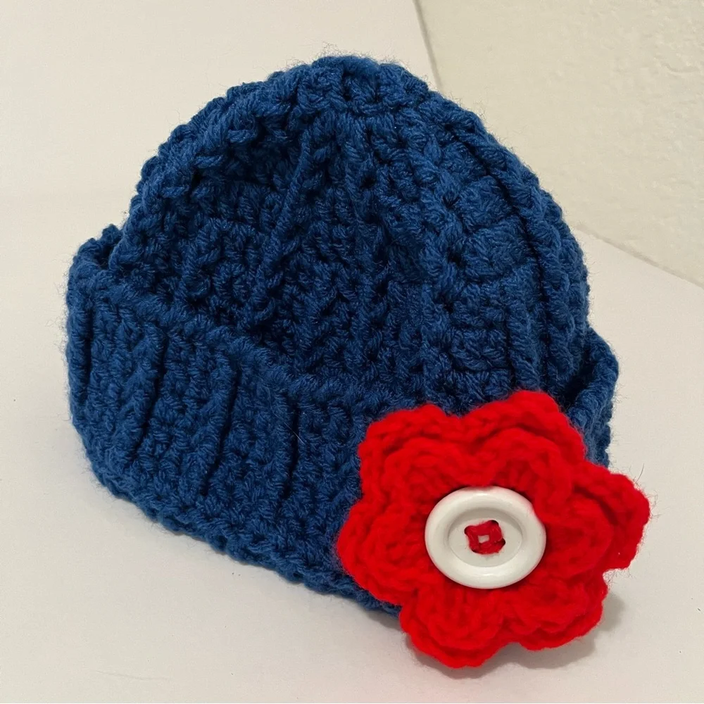 Handmade blue red
