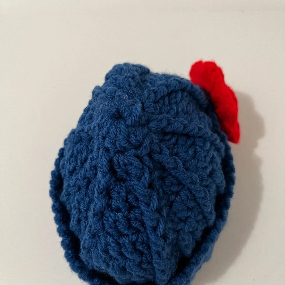 Handmade blue red
