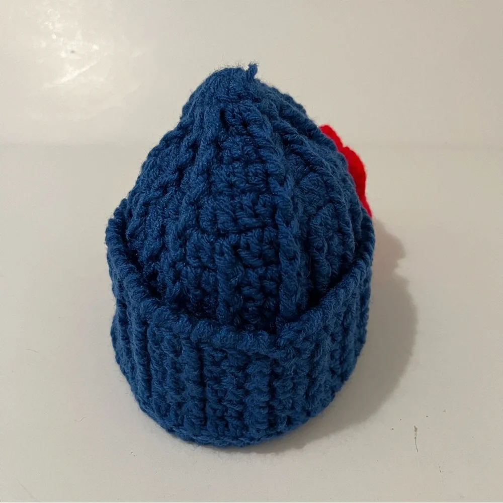 Handmade blue red