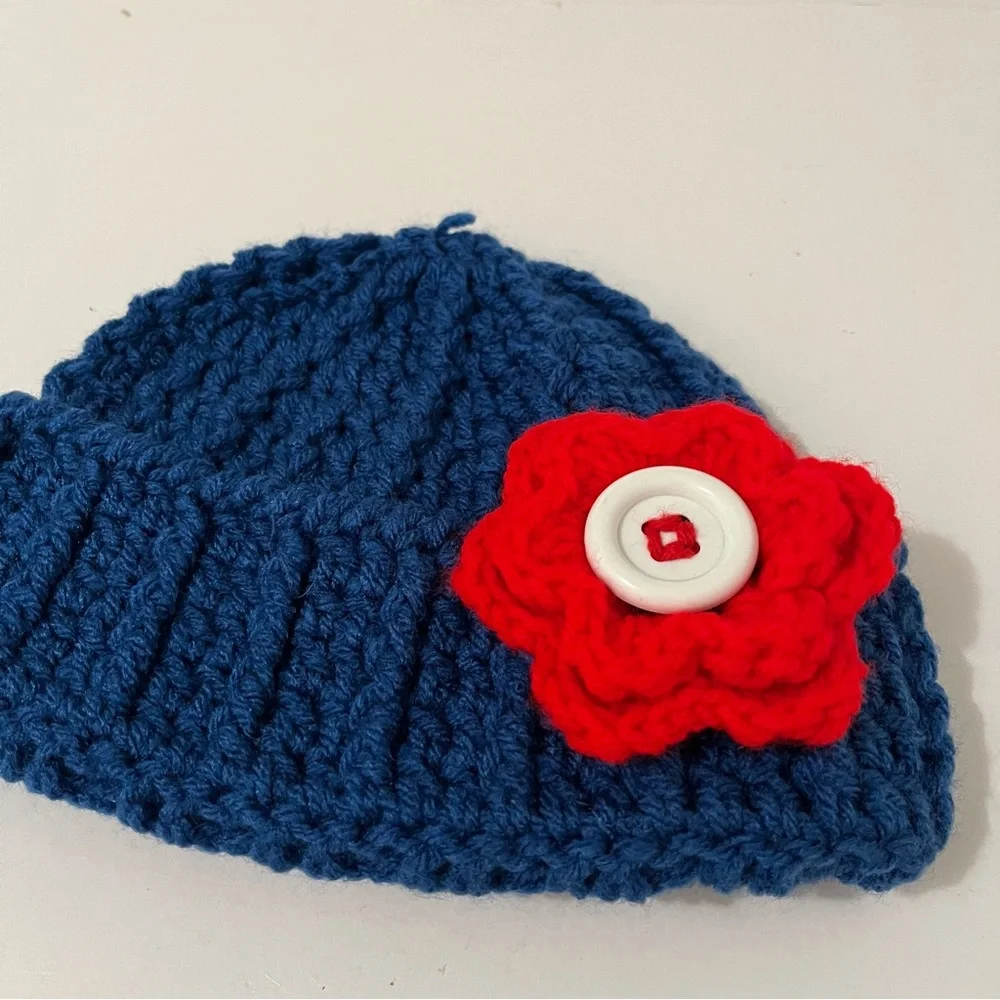 Handmade blue red
