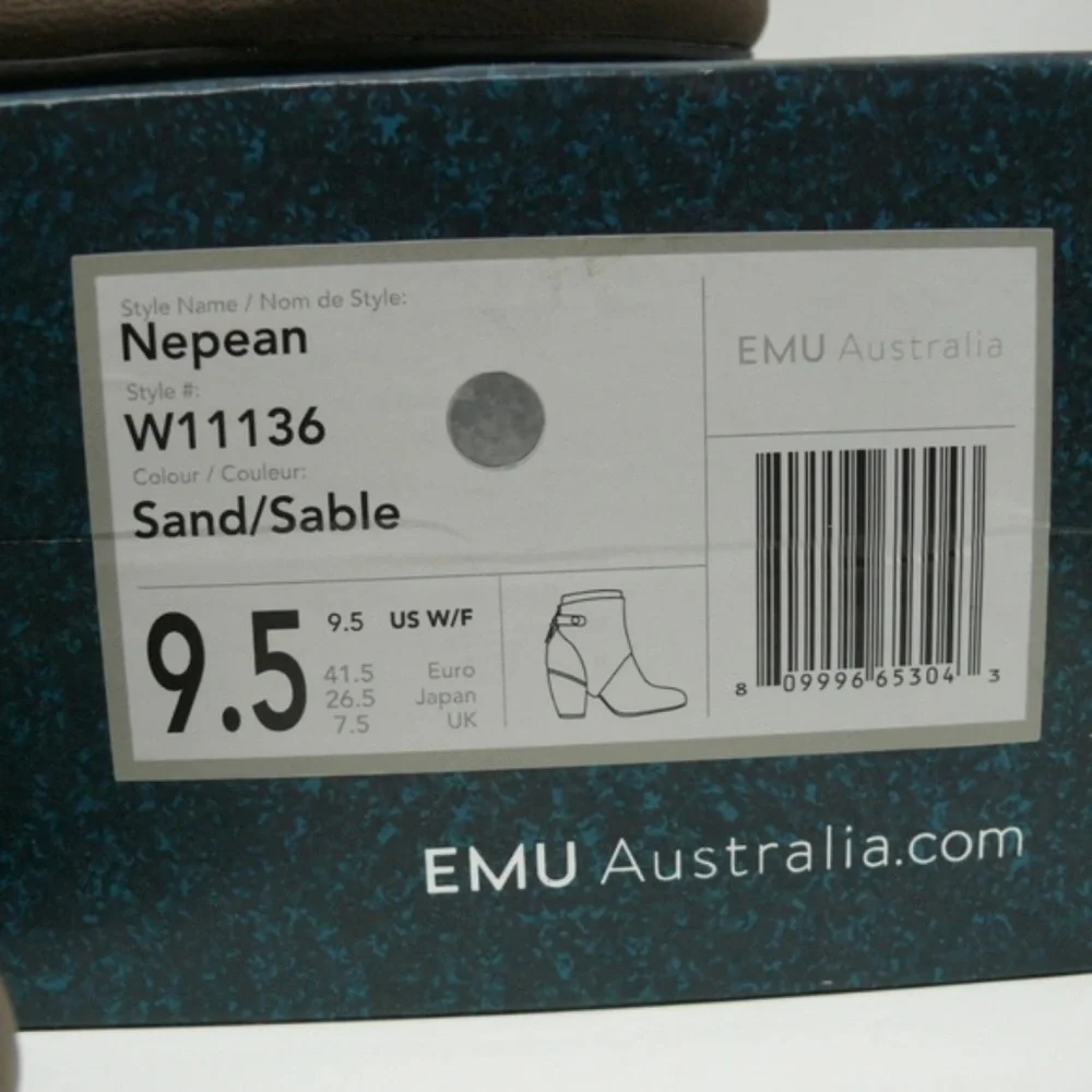 Emu Australia Ankle Boots Womens 9.5 Suede & Leather Tan Two Tone Brown New NIB