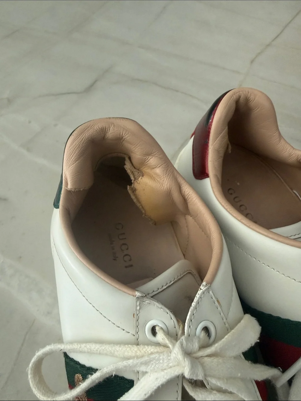 Gucci white leather