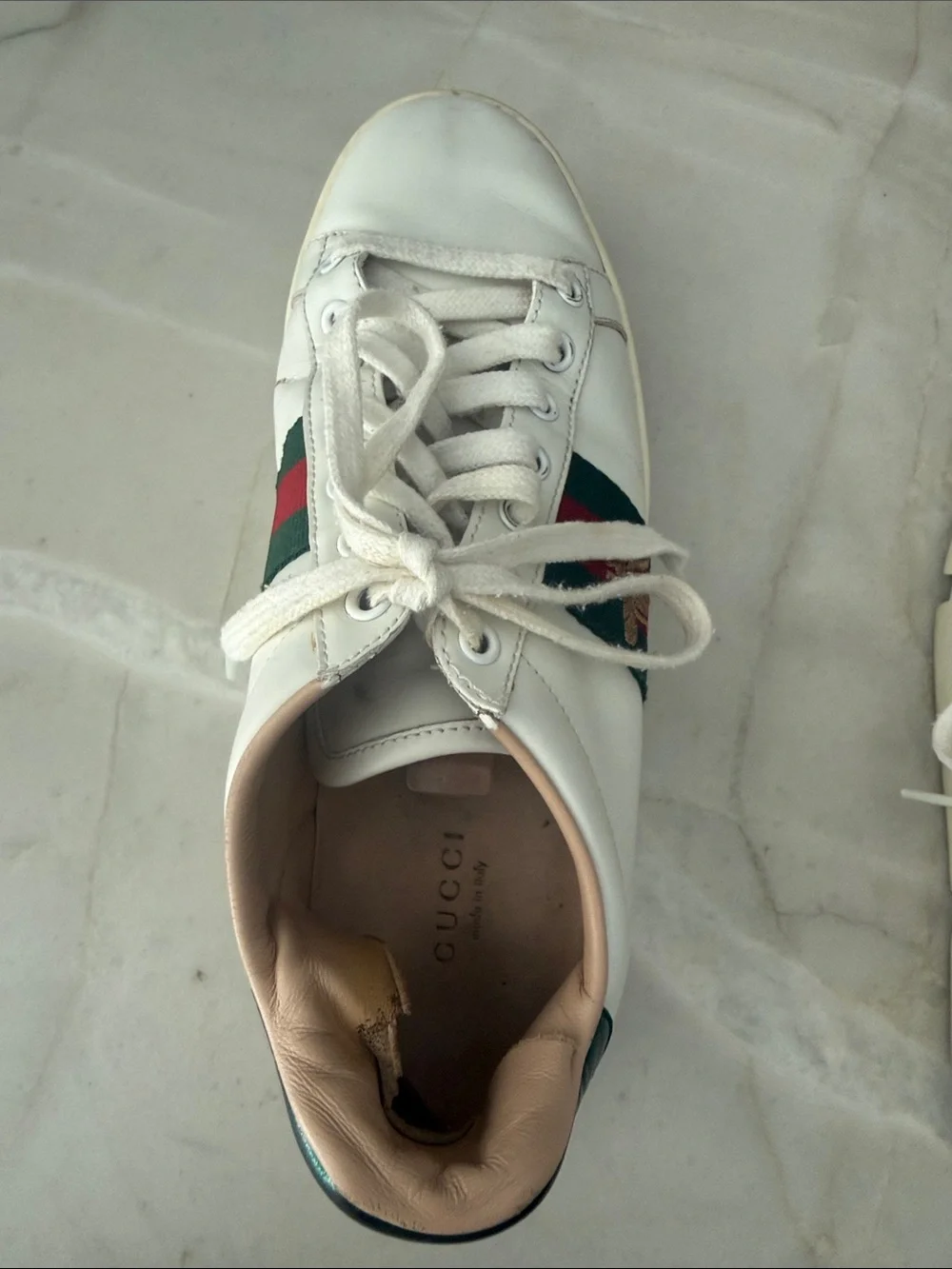 Gucci white leather