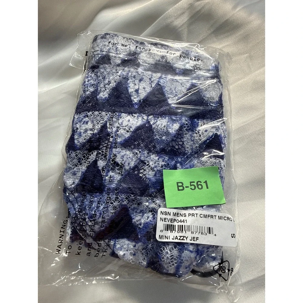 Cosabella‎ Men Never Say Never Comfort Micro Brief Blue White Lace Print size S