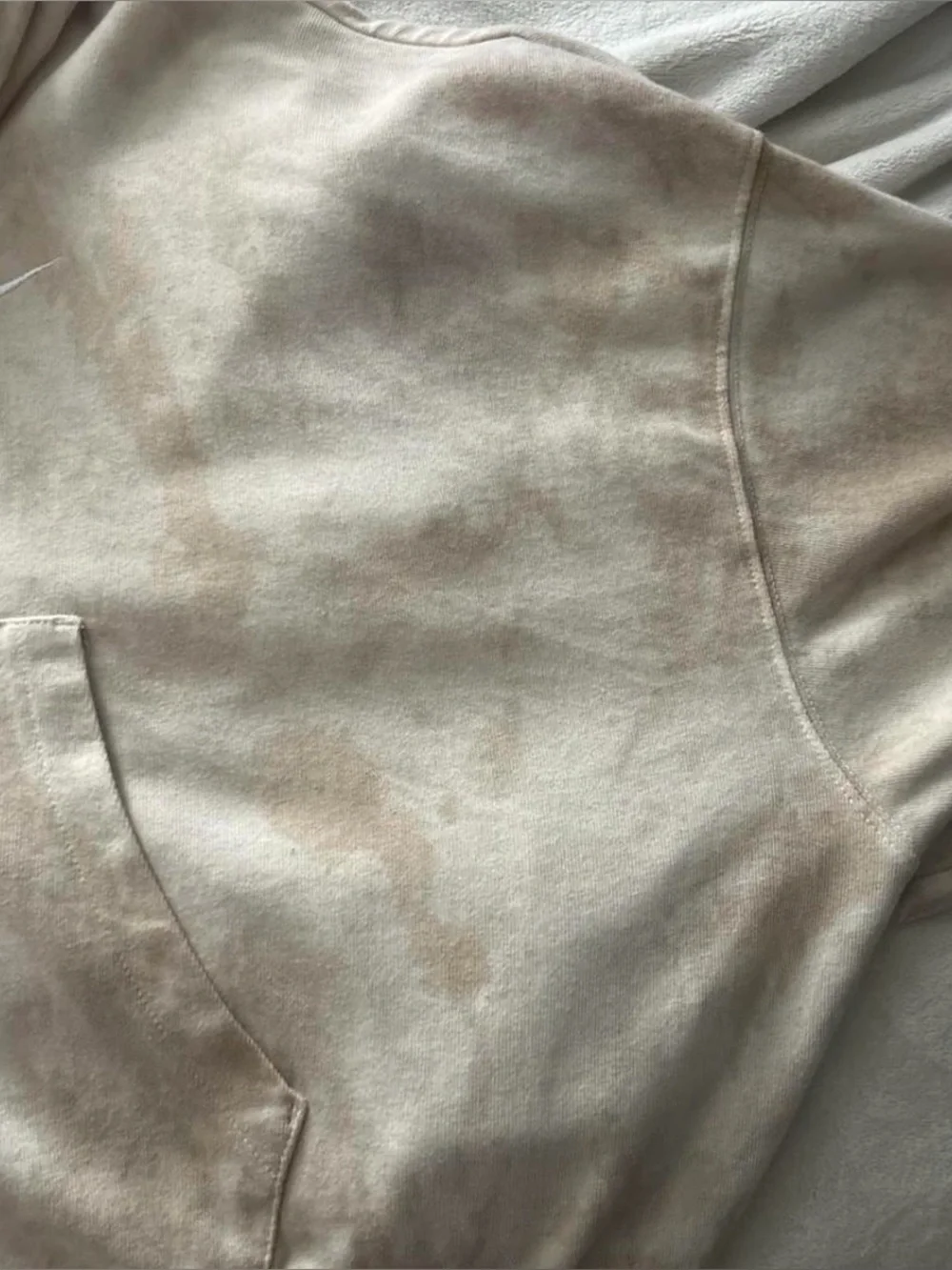 Nike Women's tan tie dye cropped hoodie. Size large.