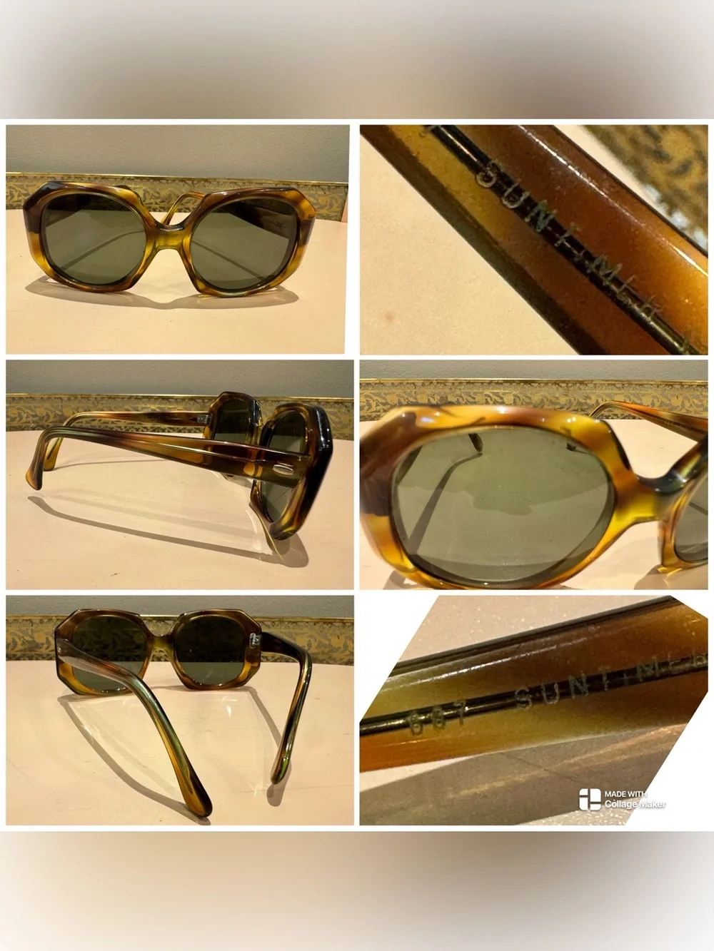 Vintage 60s Suntimer Brand oversized geometric sunglasses