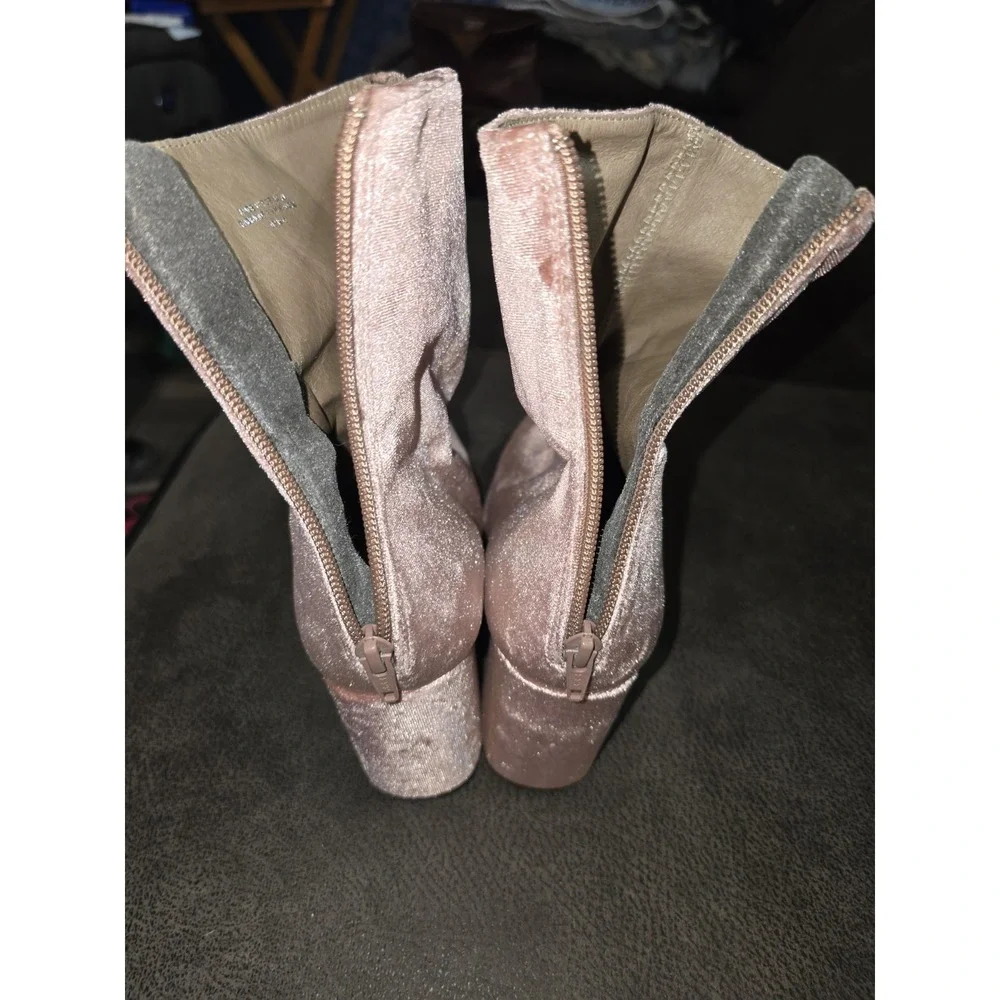 Free People Women Boots Velvet CECILE Ankle‎ Boot Rose Pink EU41