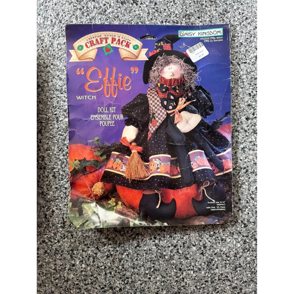 Daisy Kingdom Effie Witch Craft Pack Doll Kit 32202 Vintage  Halloween Sewing