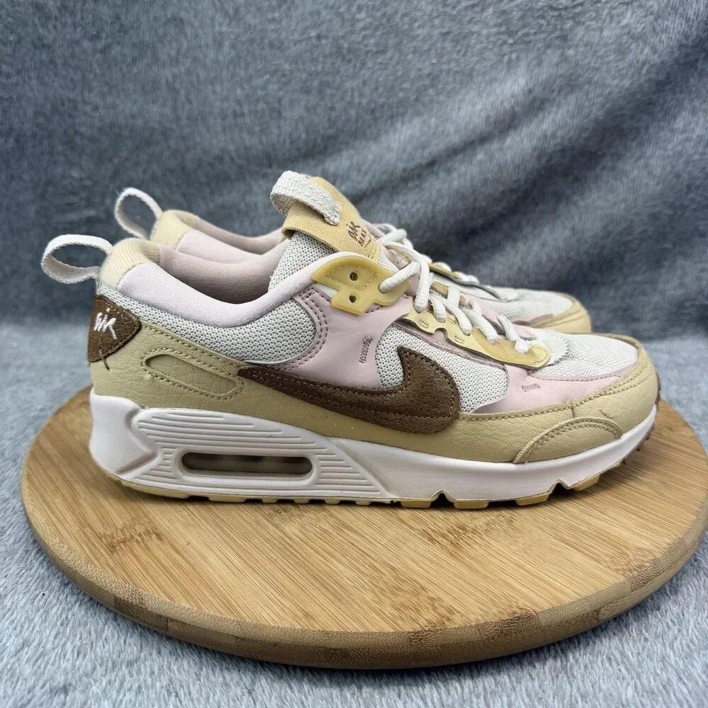 Nike Air Max 90 Futura Shoes Womens Size 8 Beige Pink Mesh Sneakers DZ4704-100