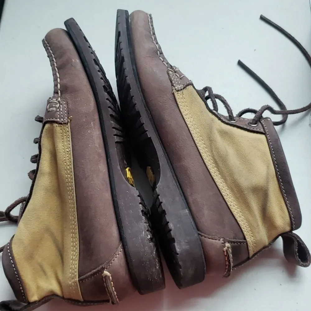 Filson Sebago Boots Tin Cloth Mens 7.5 Brown Tan Unisex Gorpcore Rugged Outdoor