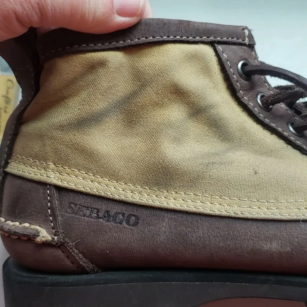 Filson Sebago Boots Tin Cloth Mens 7.5 Brown Tan Unisex Gorpcore Rugged Outdoor