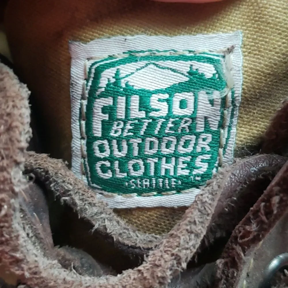 Filson Sebago Boots Tin Cloth Mens 7.5 Brown Tan Unisex Gorpcore Rugged Outdoor