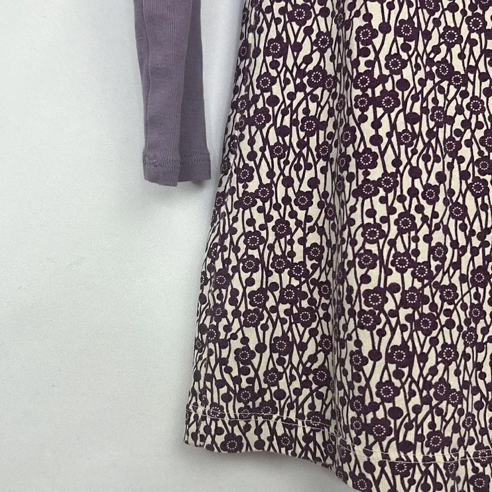 Tea purple and cream knit dress long sleeve E UC size 3