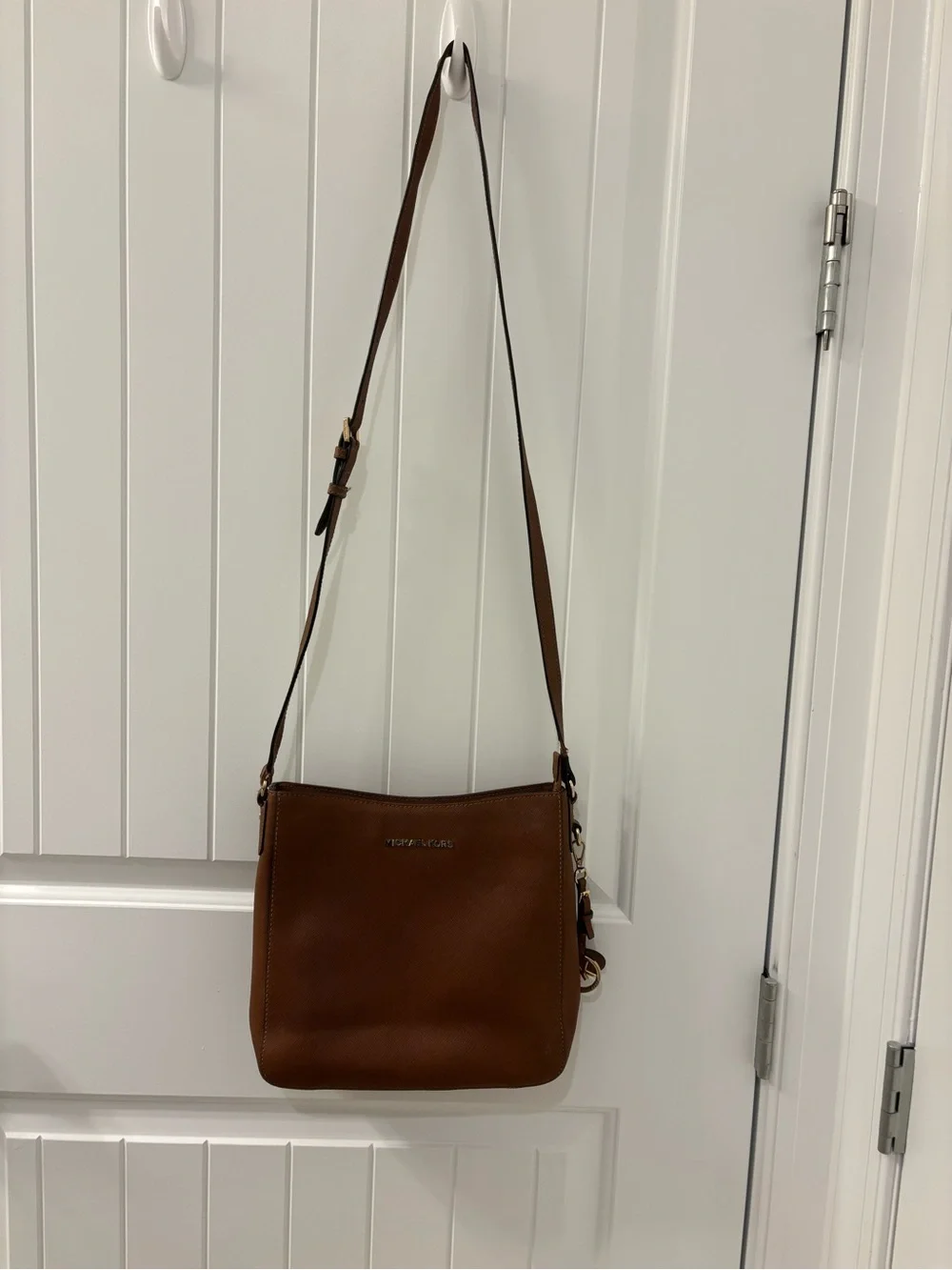 Michael Kors Cognac Brown Leather Crossbody Shoulder Bag