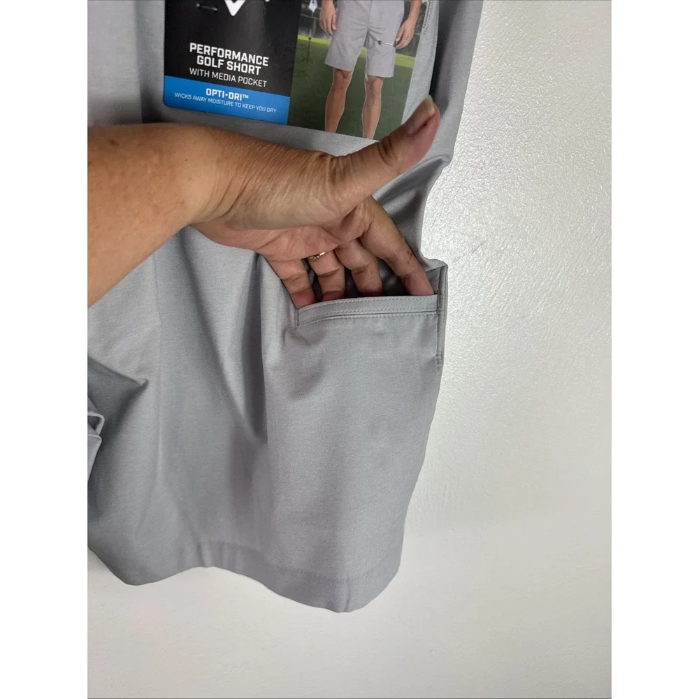Callaway Men's 40 Performance Golf Shorts Gray‎ Media Pocket NWT 1182