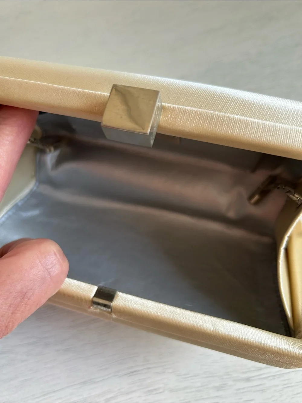 Enzo Angiolini satin clutch
