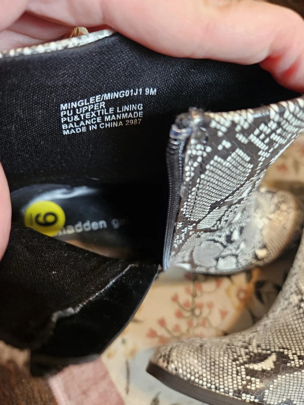 Madden Girl Snake Print Ankle Boots - Black & White