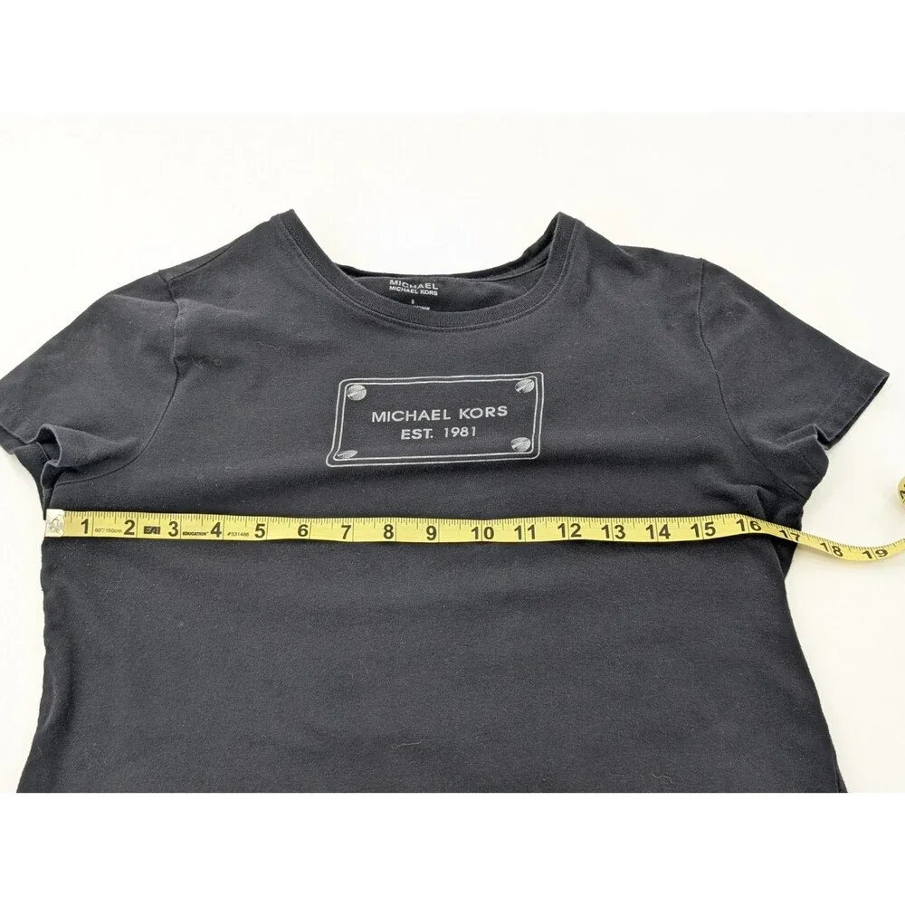 Michael Kors Black Graphic Logo Short Sleeve Crew Neck T-Shirt Size Small