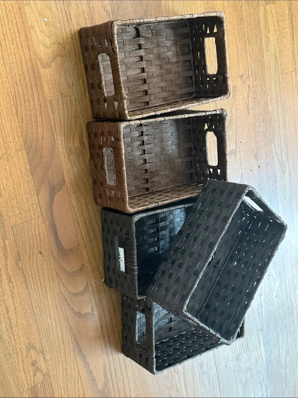 Woven Storage Baskets Set - Brown and Brownish Gray Home Accents 10x6