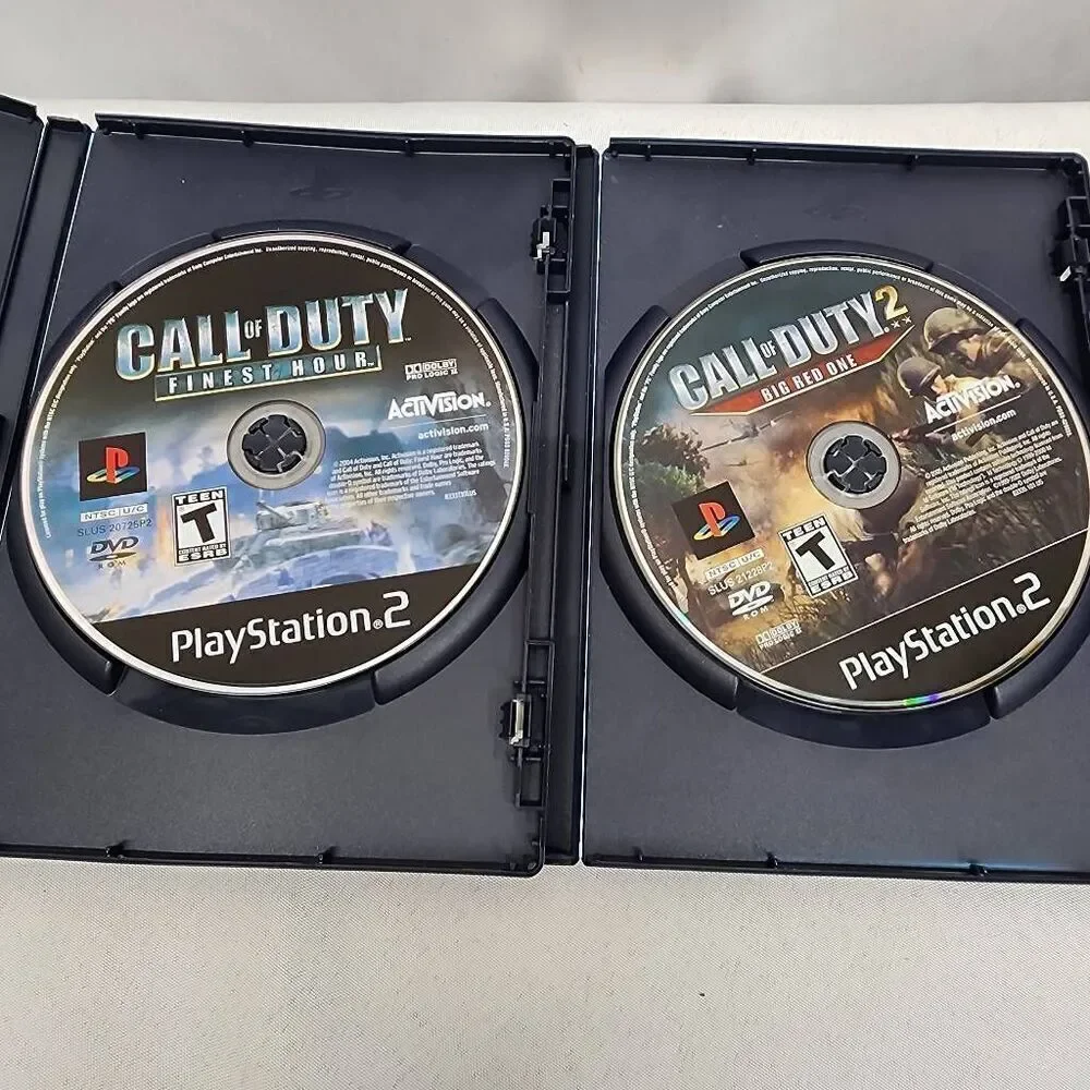 Sony Playstation 2 Lot 3 Games Untested Call of Duty Guitar Hero Aerosmith