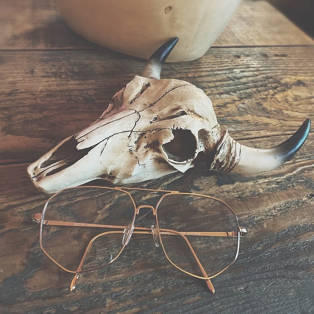 Gold Geometric Wire Glasses - Clear Lens Fashion Accessory NWOT