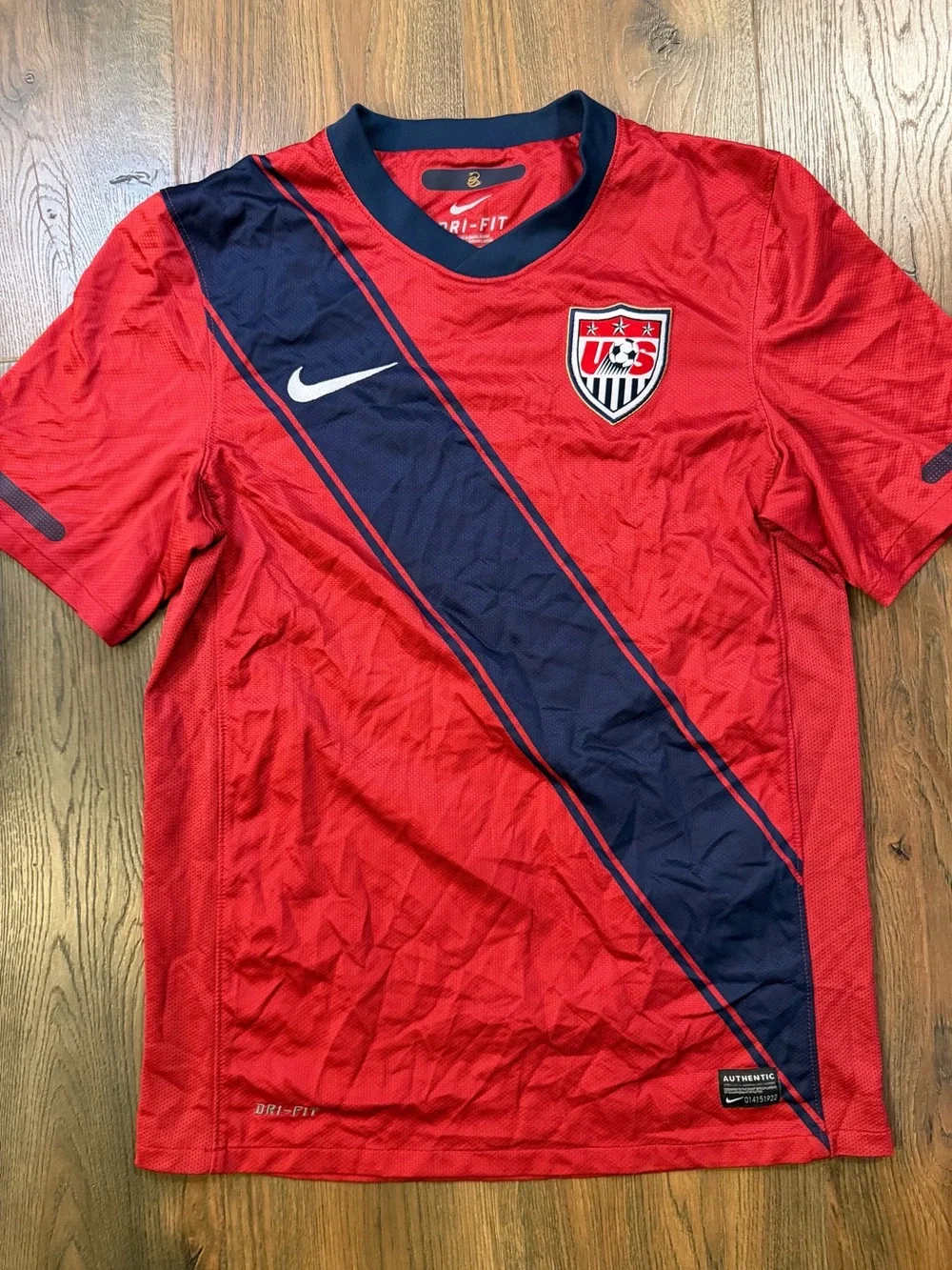 Vintage Nike Authentic US Soccer Red & Navy Dri-FIT Jersey- World Cup 2010
