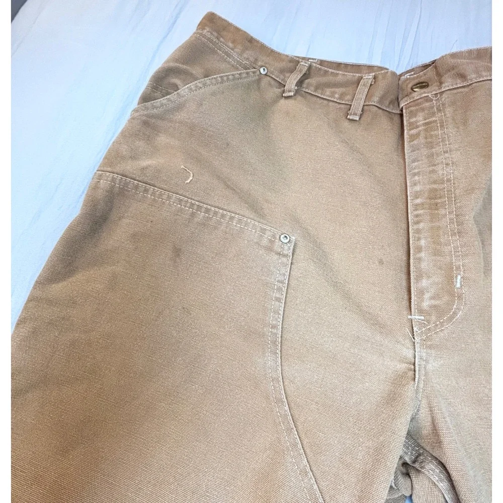 Vintage 90s Carhartt B01 Double Knee Work Pants men's 40x28 Brown Duck Canvas