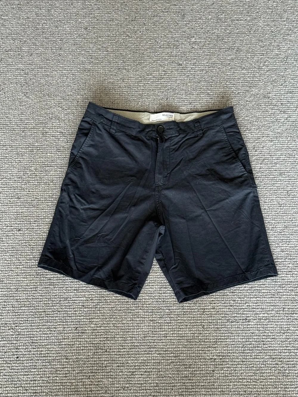 Selected Homme Men's Shorts Chinos Navy Blue S/P Dress Pants