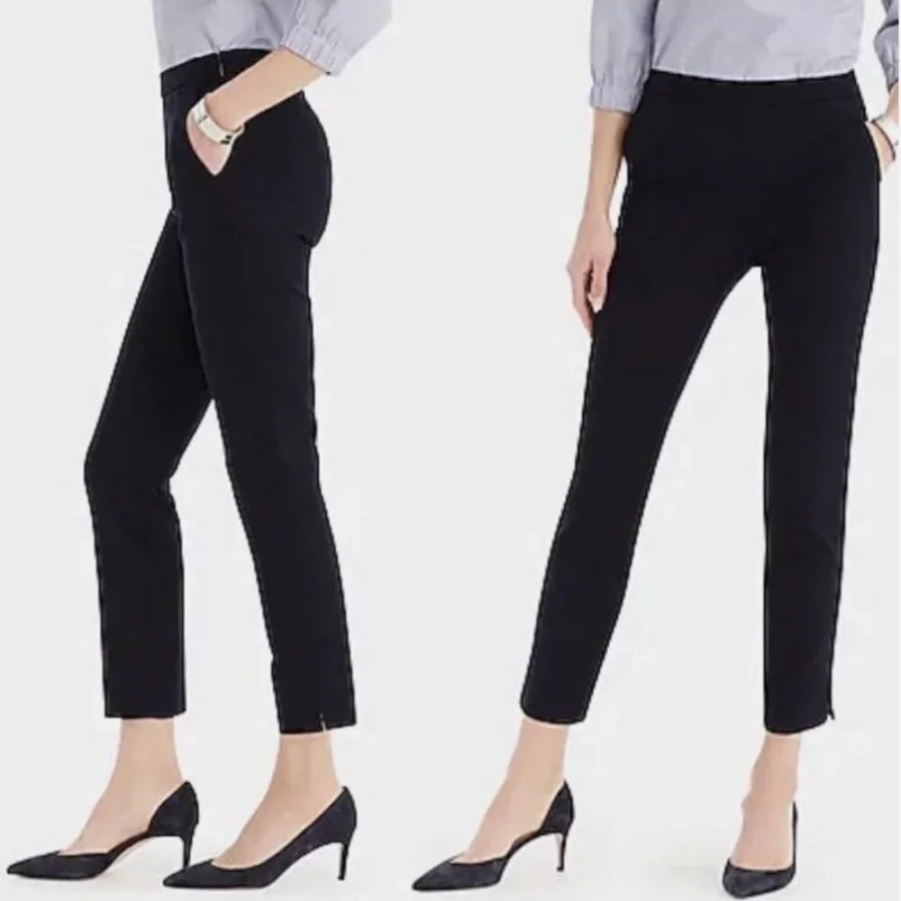 J. Crew Women's Black Favorite Fit Pants in Italian Tollegno Wool Blend- Size 00