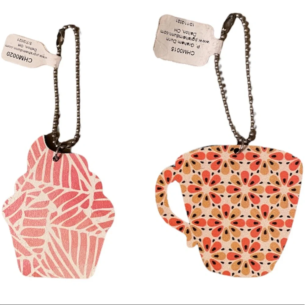 Cupcake & Coffee Theme Keychains Set word *cupcake keychains