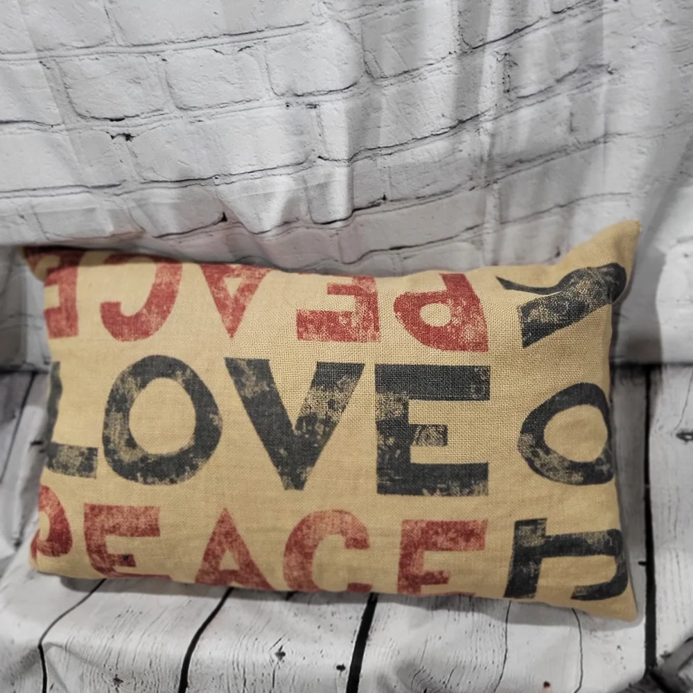 POTTERY BARN peace love joy pillow