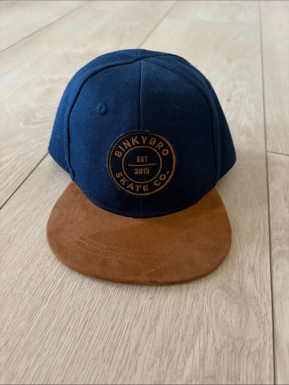 BinkyBro Skate Co. Kids Navy and Brown Snapback Hat