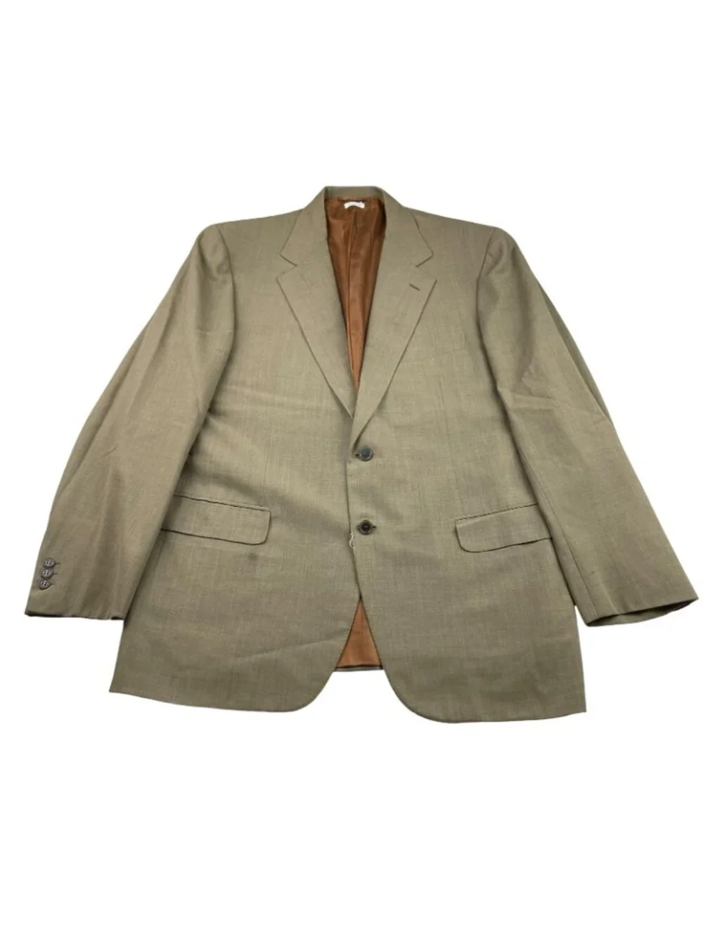 Brioni Men's Nomentano 100% Wool 2-Button Blazer Beige • Italy • 44R US