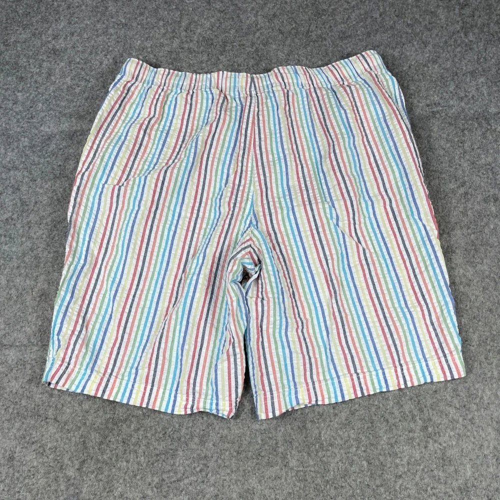Tommy Bahama Seersucker Shorts Mens Large Multicolor Striped Cotton Drawstring