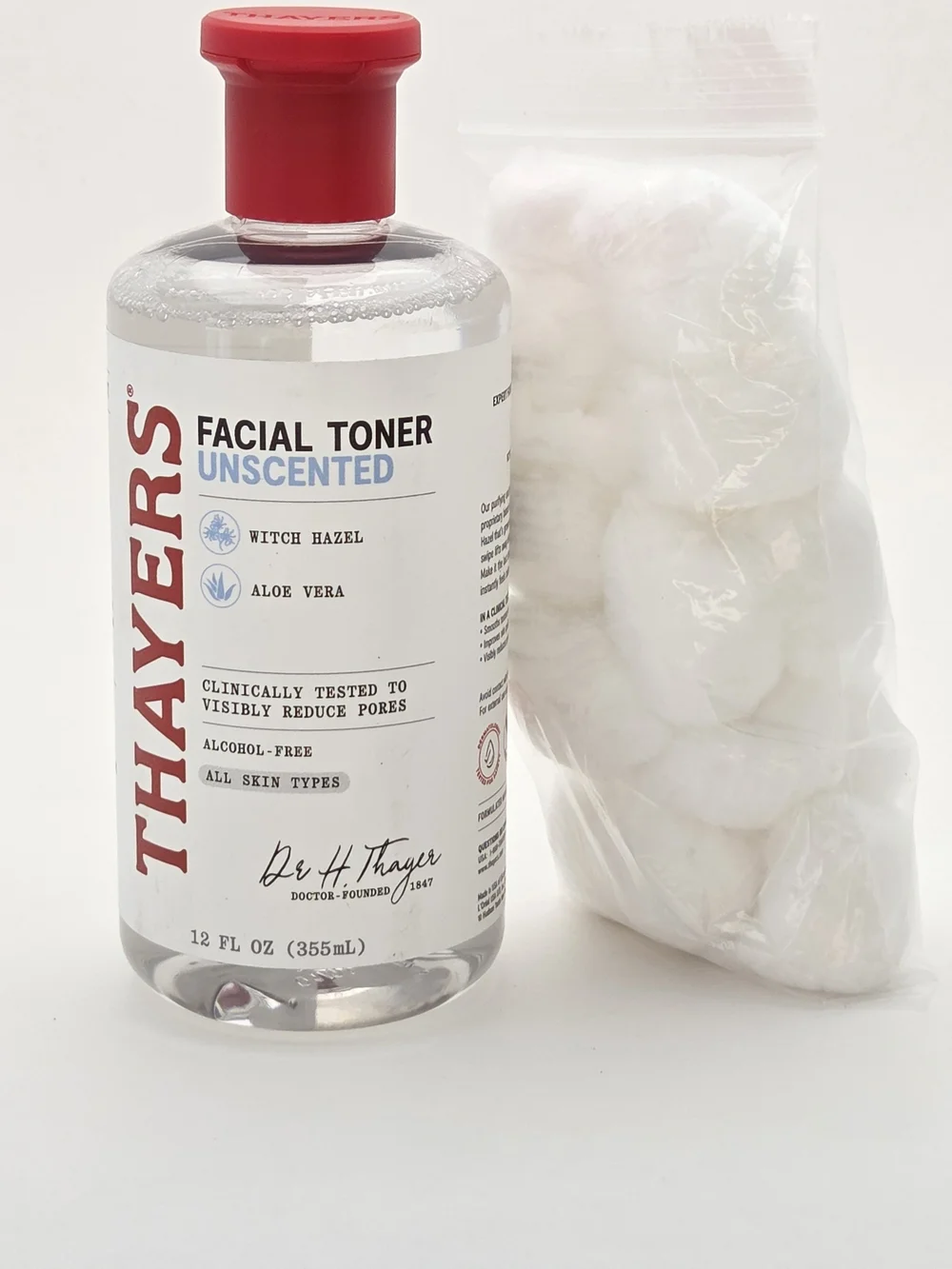 $8 When Bundled with $7 - Thayers Unscented Facial Toner + Cotton Balls